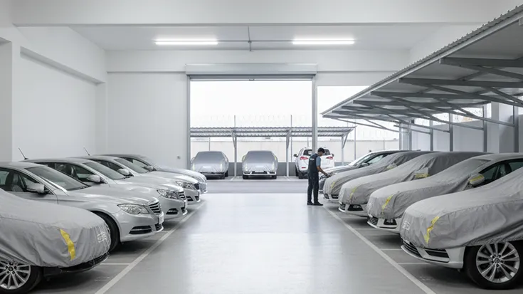 Secure indoor and outdoor parking for cars and SUVs, with additional vehicle checks and maintenance services