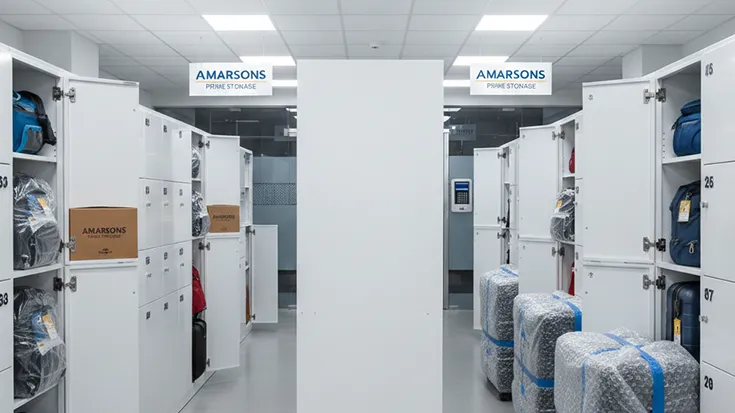 Secure luggage storage space for bags, suitcases, and travel gear