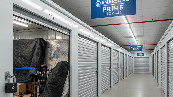 Private, lockable self-storage unit for personal belongings in a secure environment