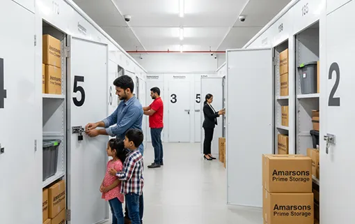 Private lockable self storage units with flexible monthly plans and access control